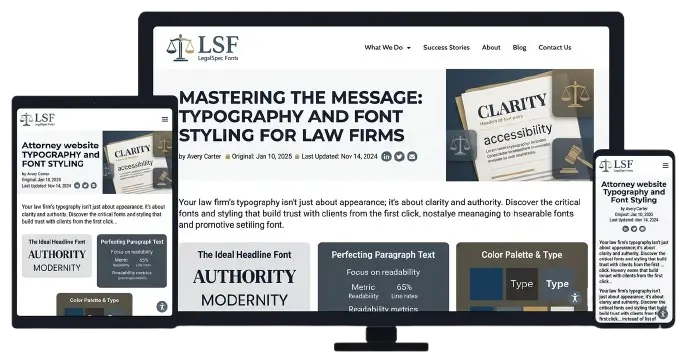 professional typography & font styling for law firm sites